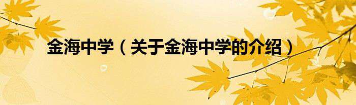 长沙望城金海中学复读宿舍 金海中学（关于金海中学的介绍）